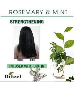 Difeel Rosemary and Mint Strengthening Hair growth Mask with Natural Rosemary Oil and Biotin 12 oz