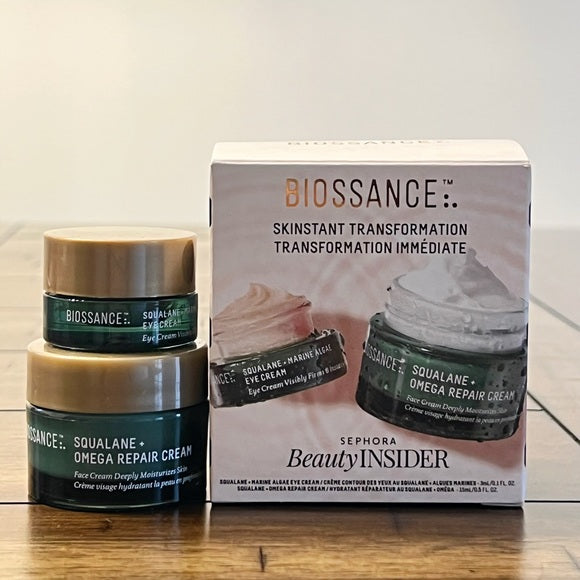 Biossance Squalane Face and Eye Duo set.