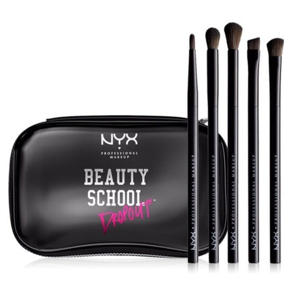 NYX Beauty School Dropout Cut Crease Technique 5 piece Brush Set (a $70 Value)