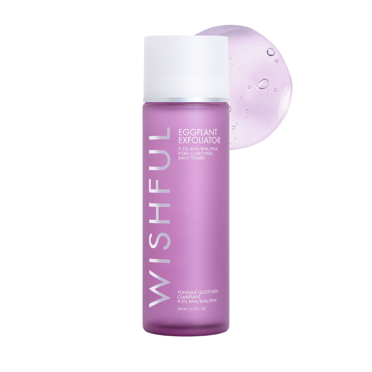 WISHFUL Eggplant Exfoliator: 9.5% AHA, BHA & PHA Pore Clarifying Daily Toner.