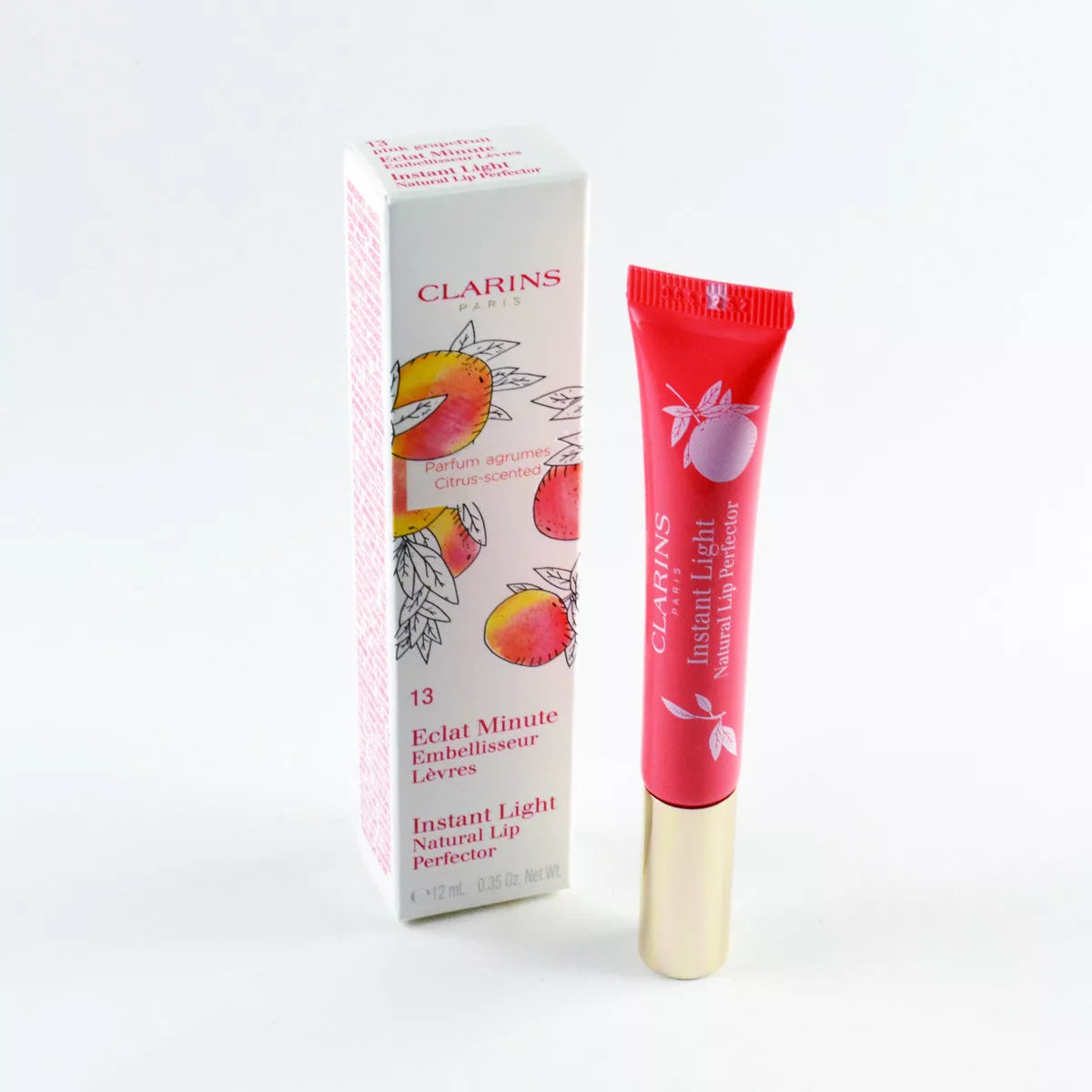 Clarins Instant Light Natural Lip Perfector #13 Pink Grapefruit - 12mL / 0.35 Oz