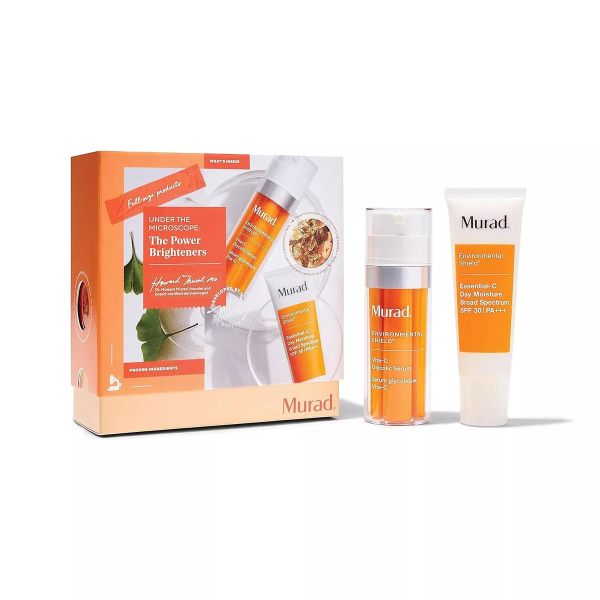 Murad Under The Microscope The Power Brighteners Kit 2 Pc 1oz Vitamin C Glyc...